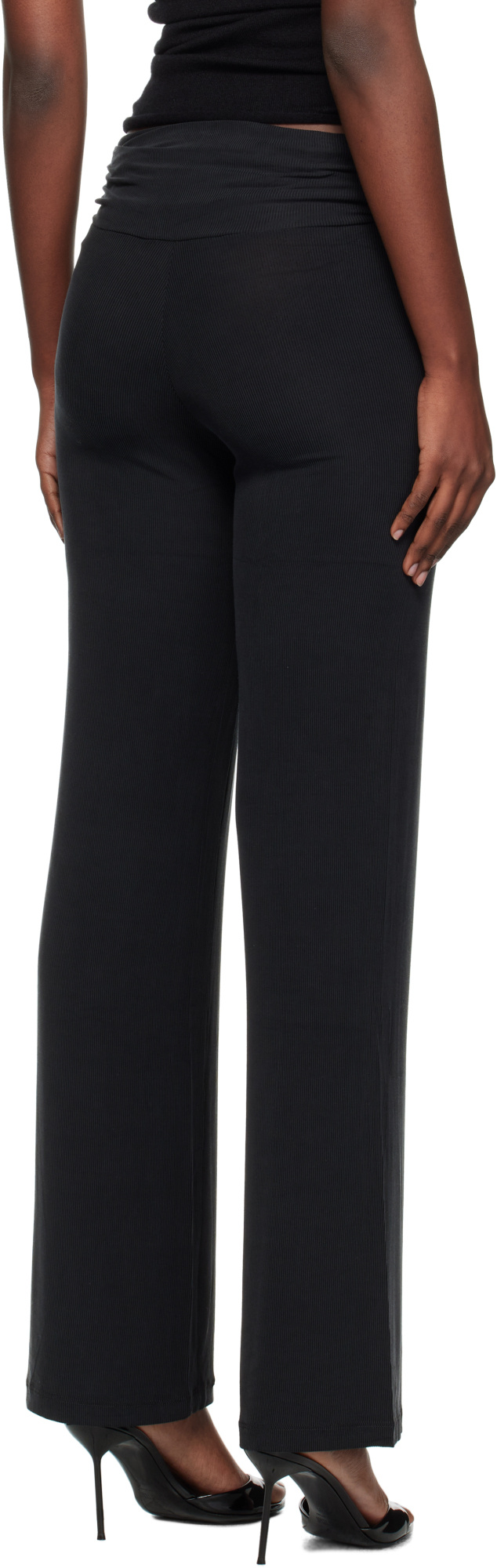 Aya Muse Ruched Fold Over Pants Clothing In Black