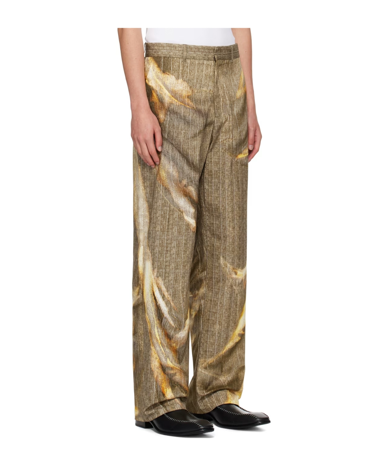 Y/project Beige Sun Bleached Trousers In Brown