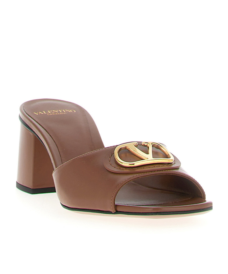 Valentino 60mm Vlogo Signature Leather Sandals In Brown