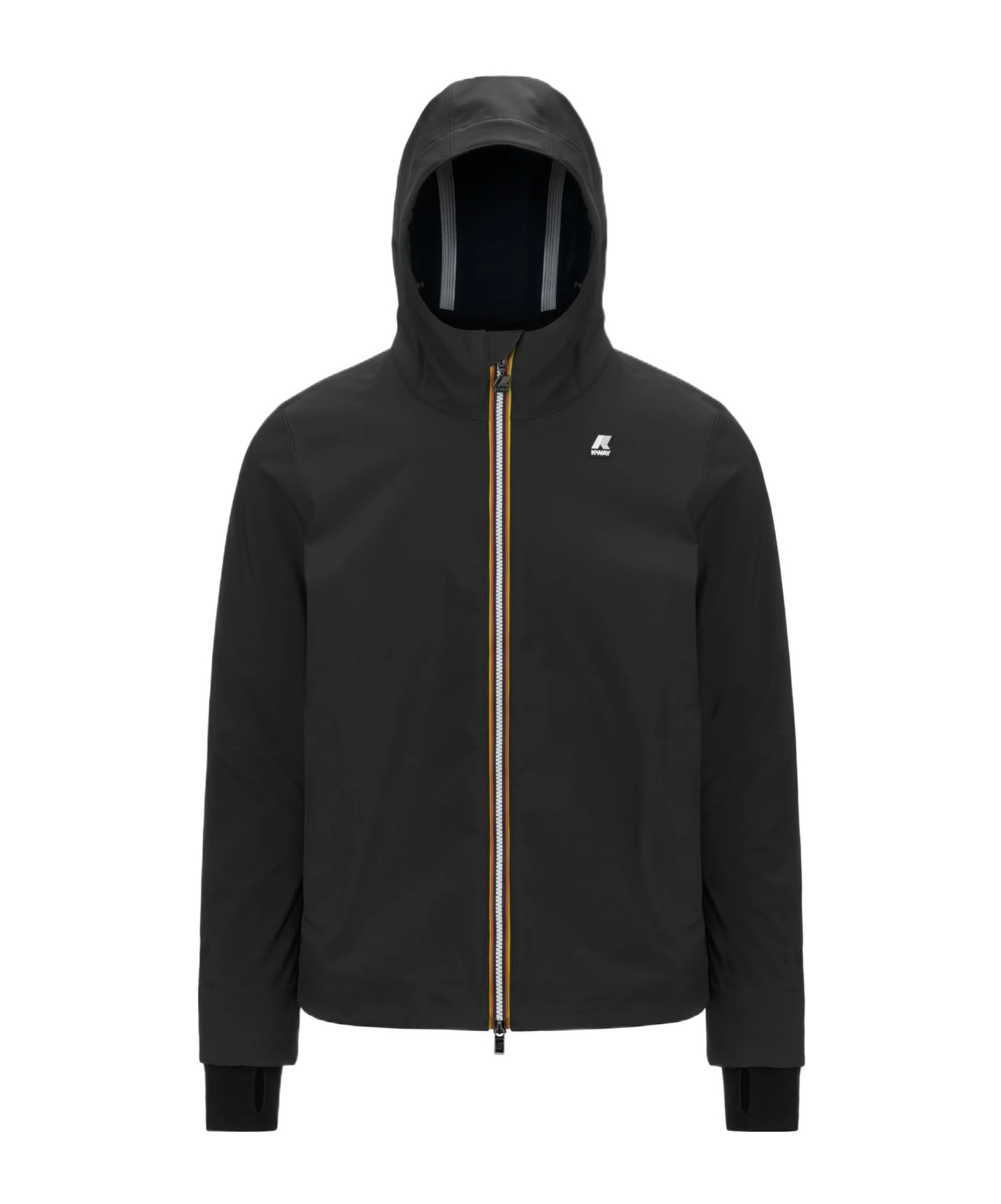 K-way Logo Hooded Casual Jacket In Black
