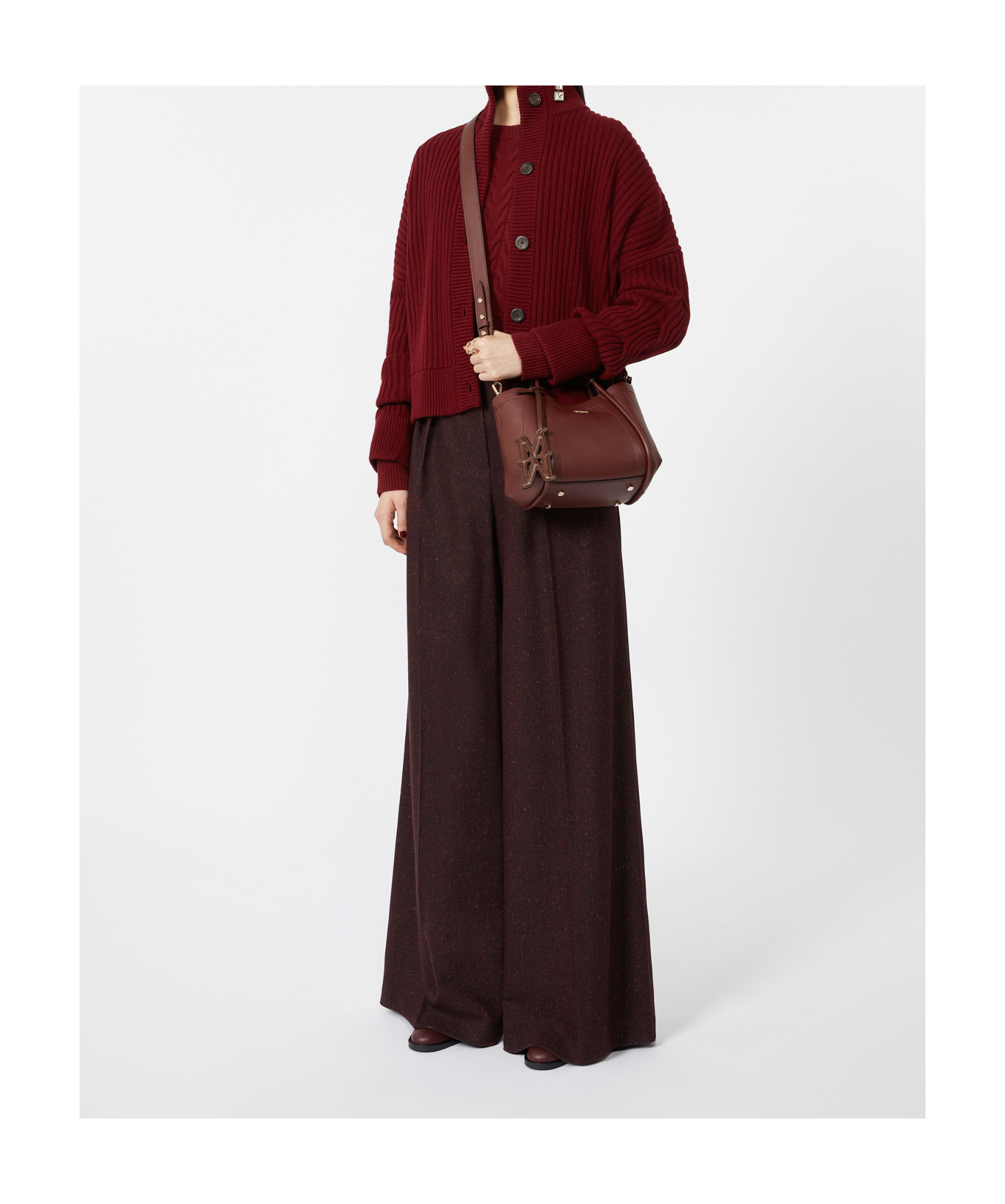 Max Mara Extra-small Leather Marine Bag In Red