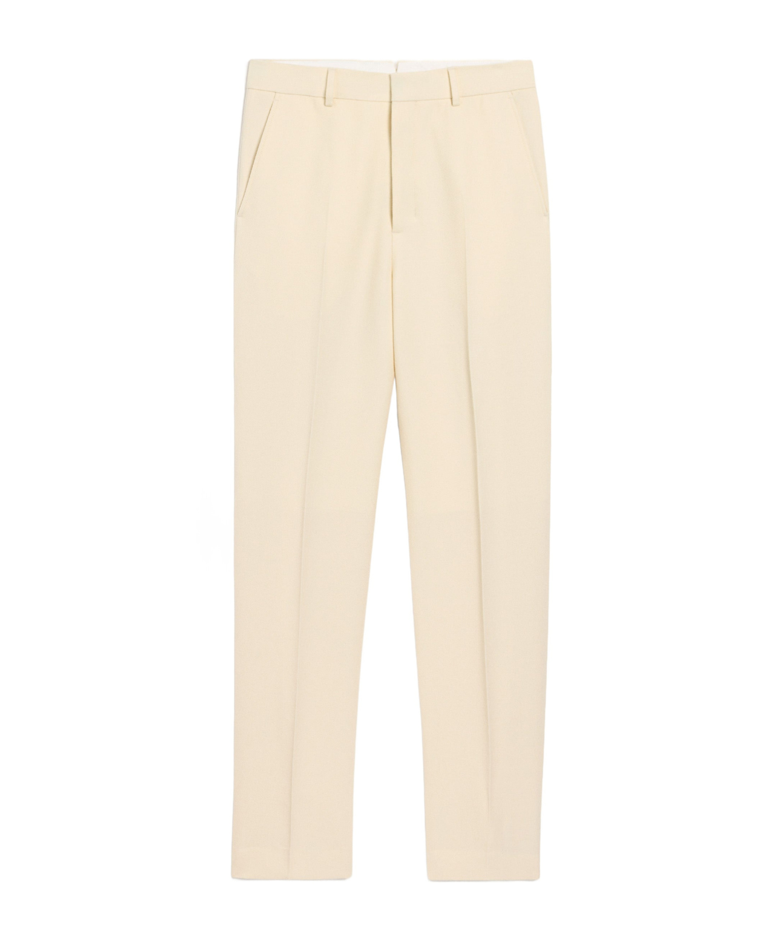 Ami Alexandre Mattiussi White Wool Wide Trousers White In Metallic