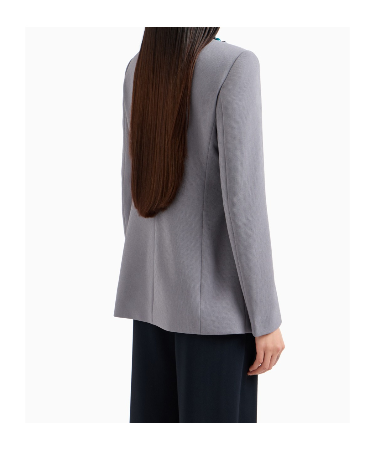 Emporio Armani Lapel Long Sleeve Casual Jacket In Gray