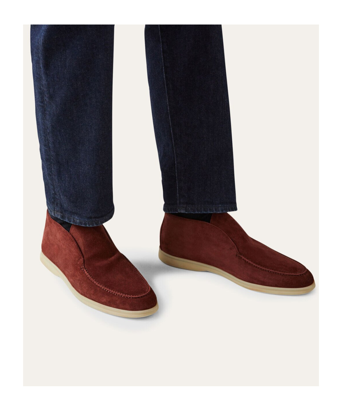 Loro Piana Round-headed Short Boots In Red
