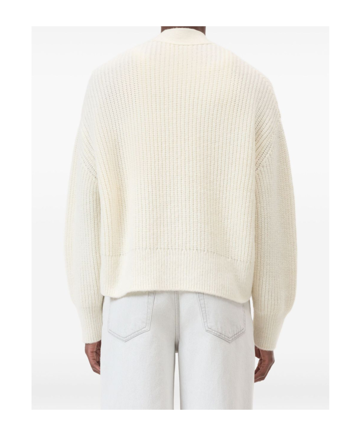 Closed Wool Blend V-necked Cardigan In White