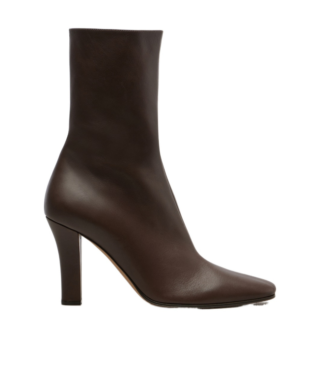 The Row Mona Leather Ankle Boots In Black