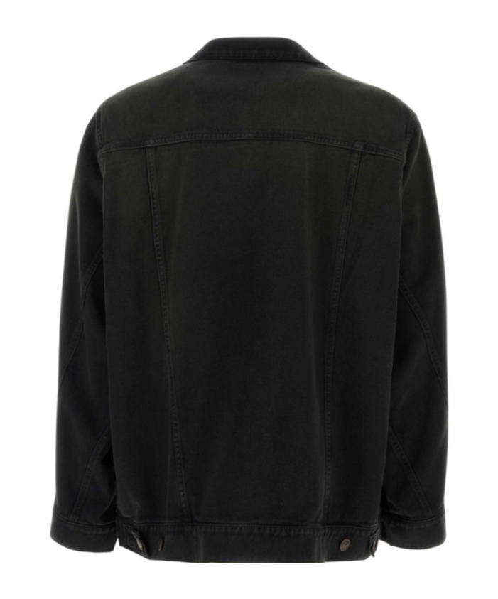 Balenciaga Black Twill And Denim Oversize Blazer In Black