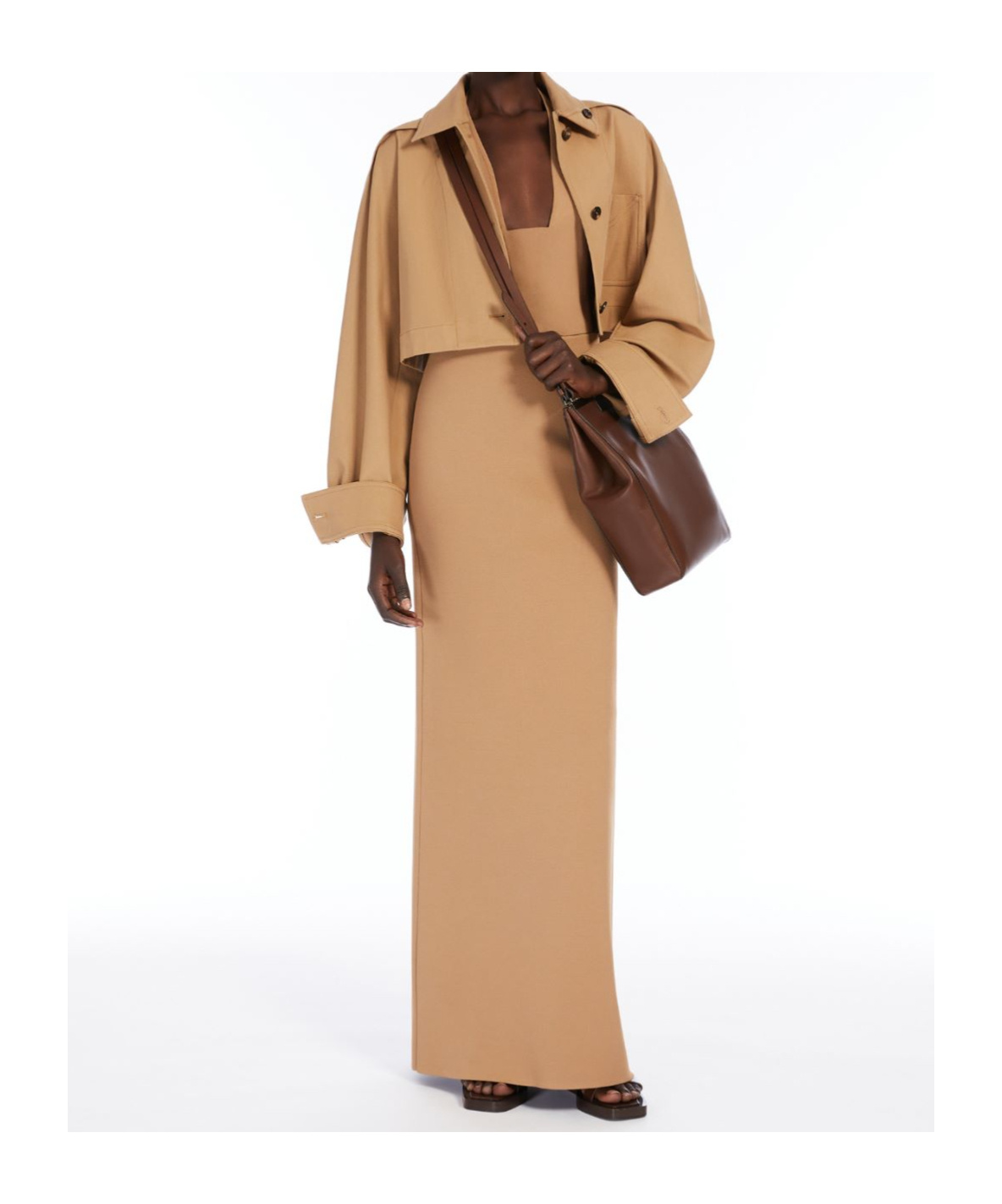 Max Mara Viscose Crepe Skirt In Nude