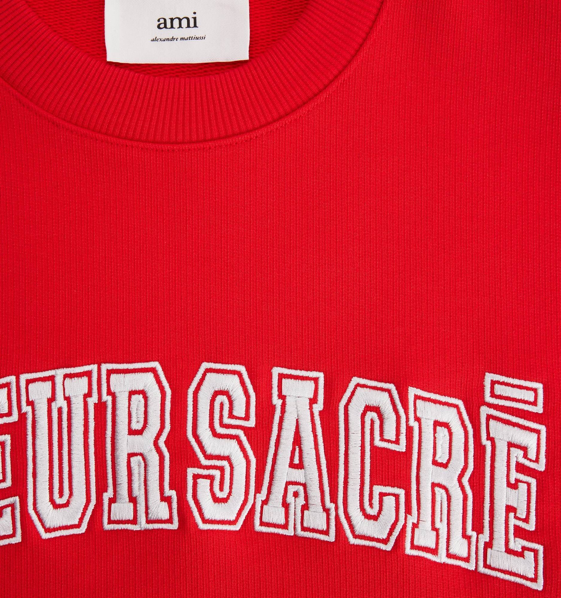Ami Alexandre Mattiussi Graphic-print Cotton Sweatshirt In Red