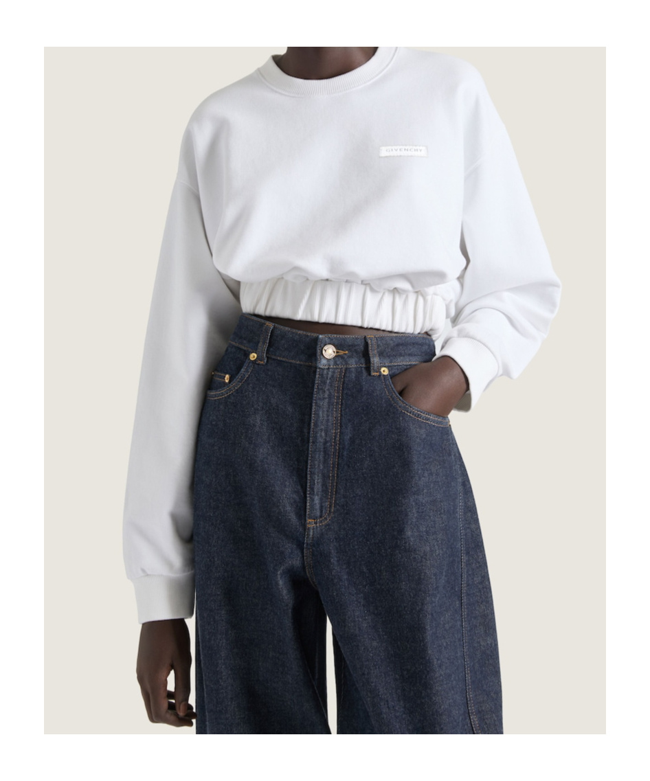 Givenchy Cropped Sweatshirt With Patches In Burgundy