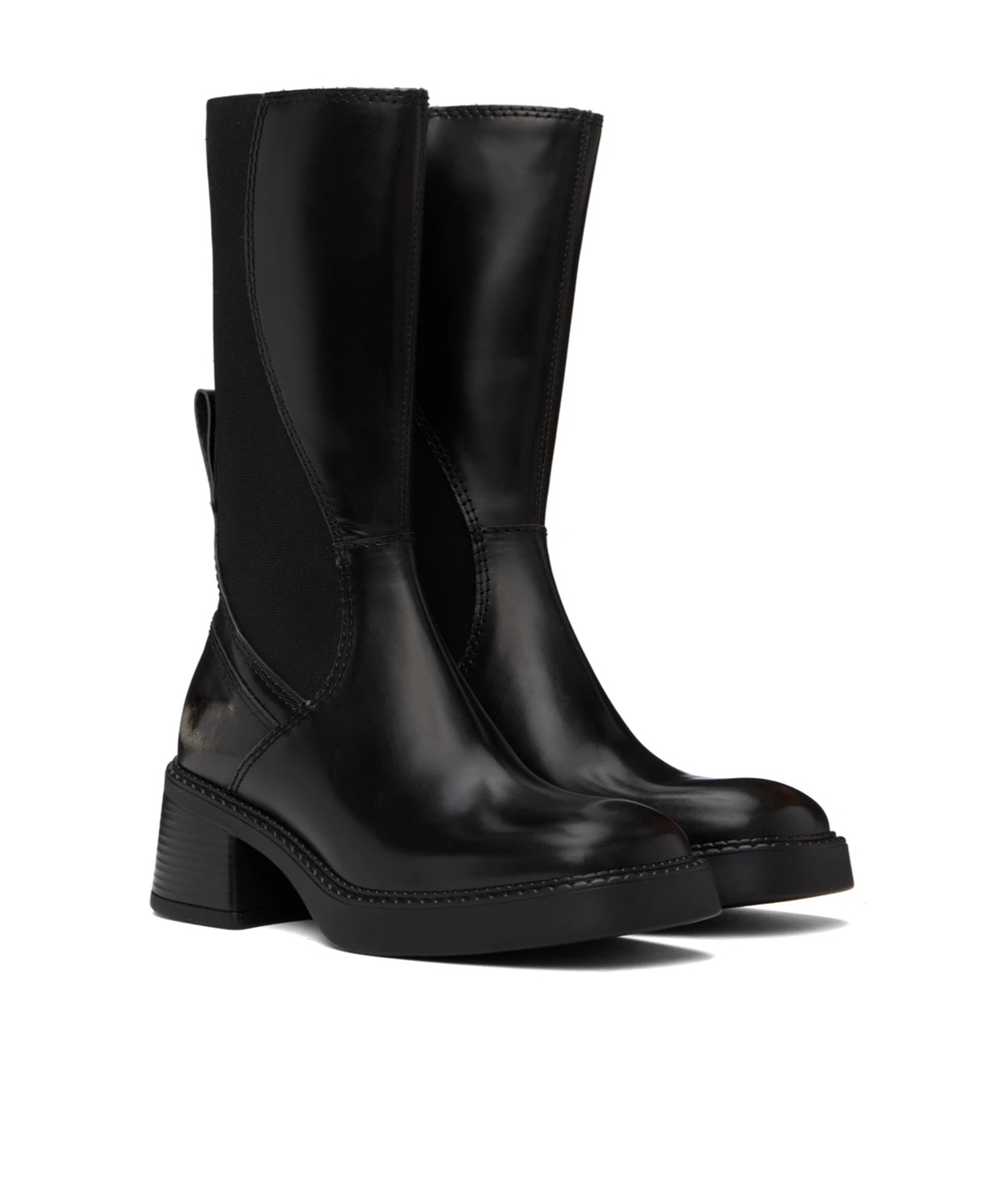 Miista Square-toed Short Boots In Black