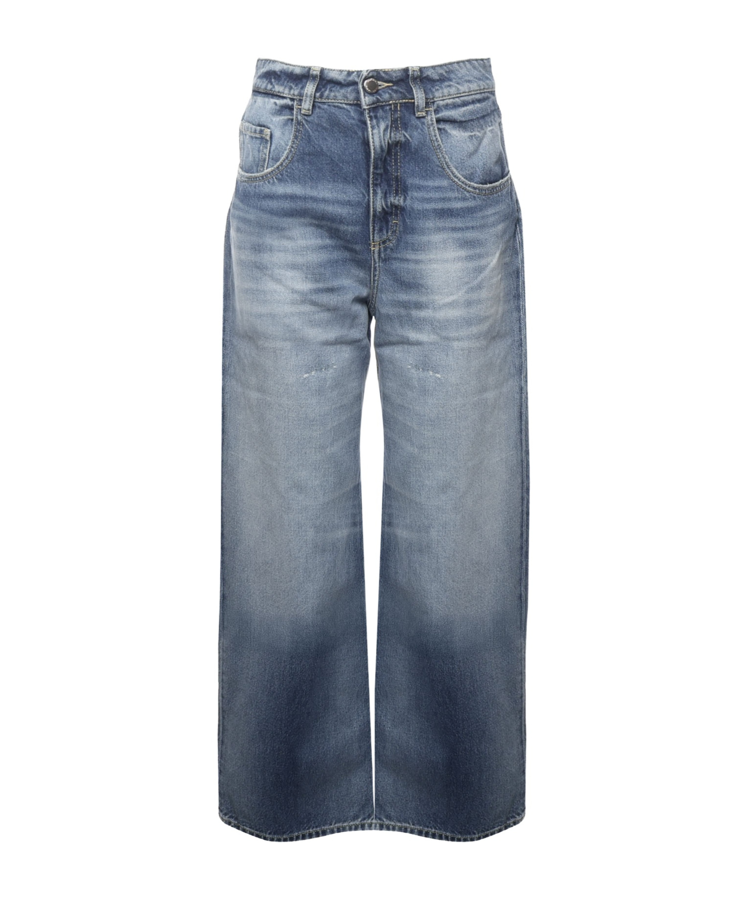 Icon Denim Denim Trousers With Belt Loops In Blue