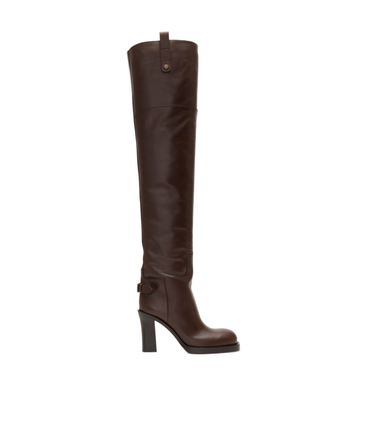 Burberry 85mm Cavalier Calf-leather Thigh-high Boots In Burgundy