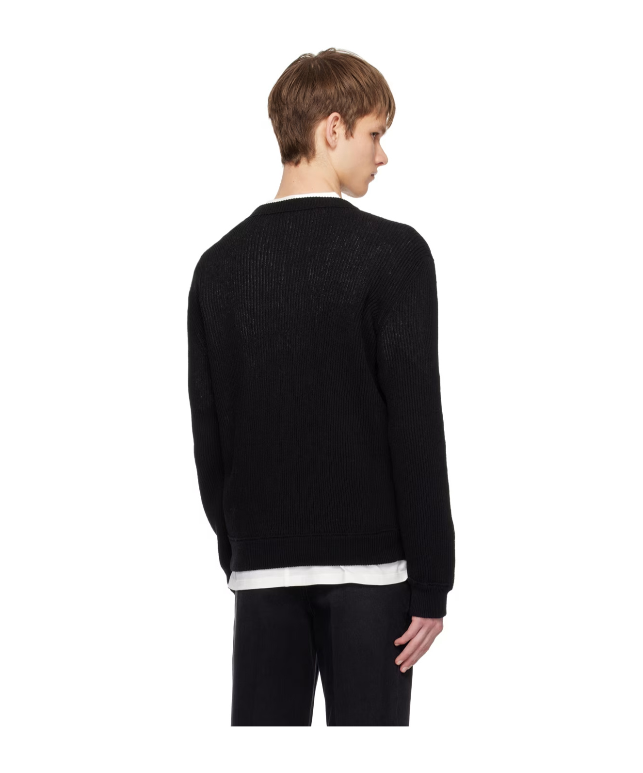 The Row Corbin Chevron-knit Jumper In Black