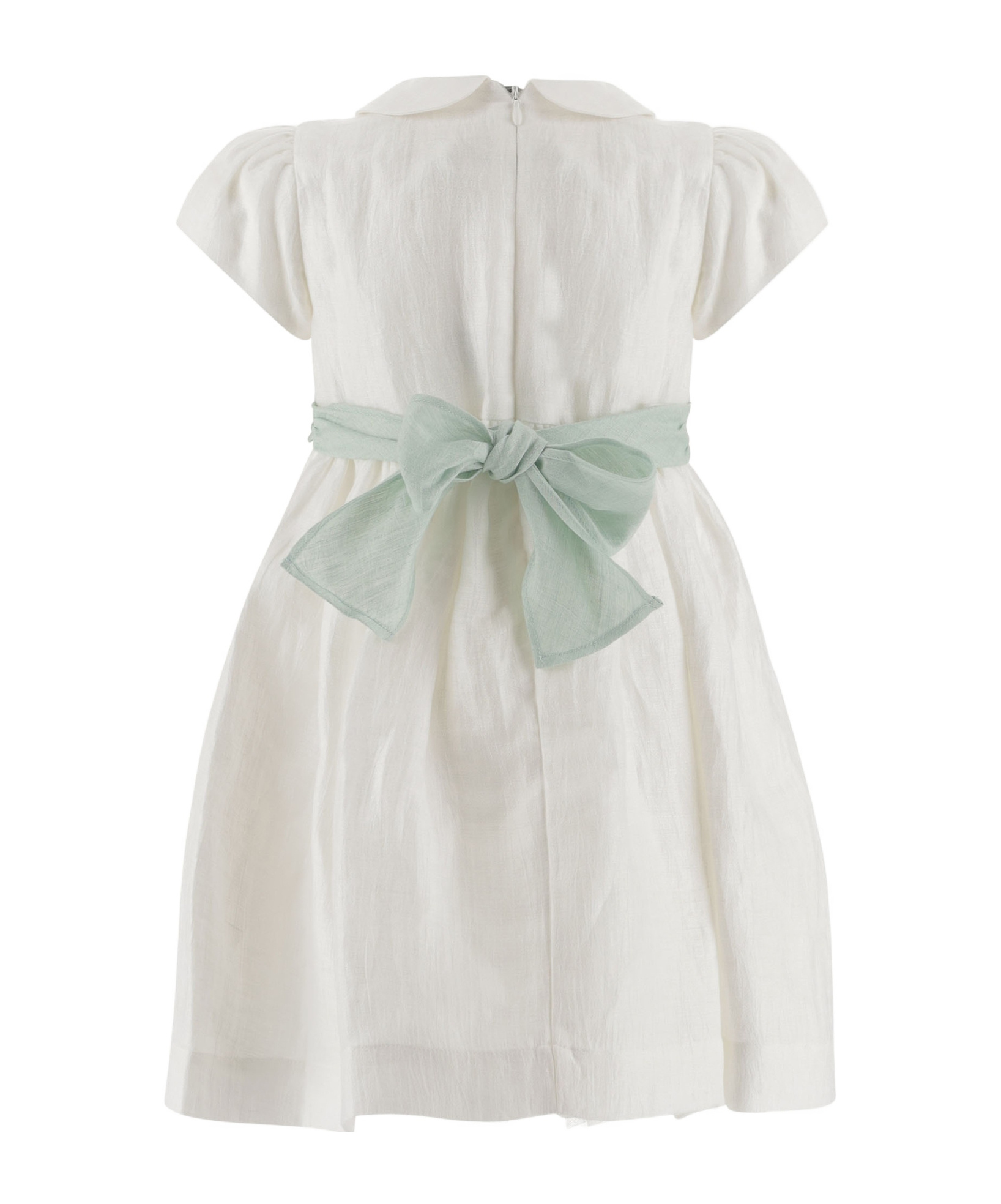 Il Gufo Bow-detailed Belted Dress In Gray