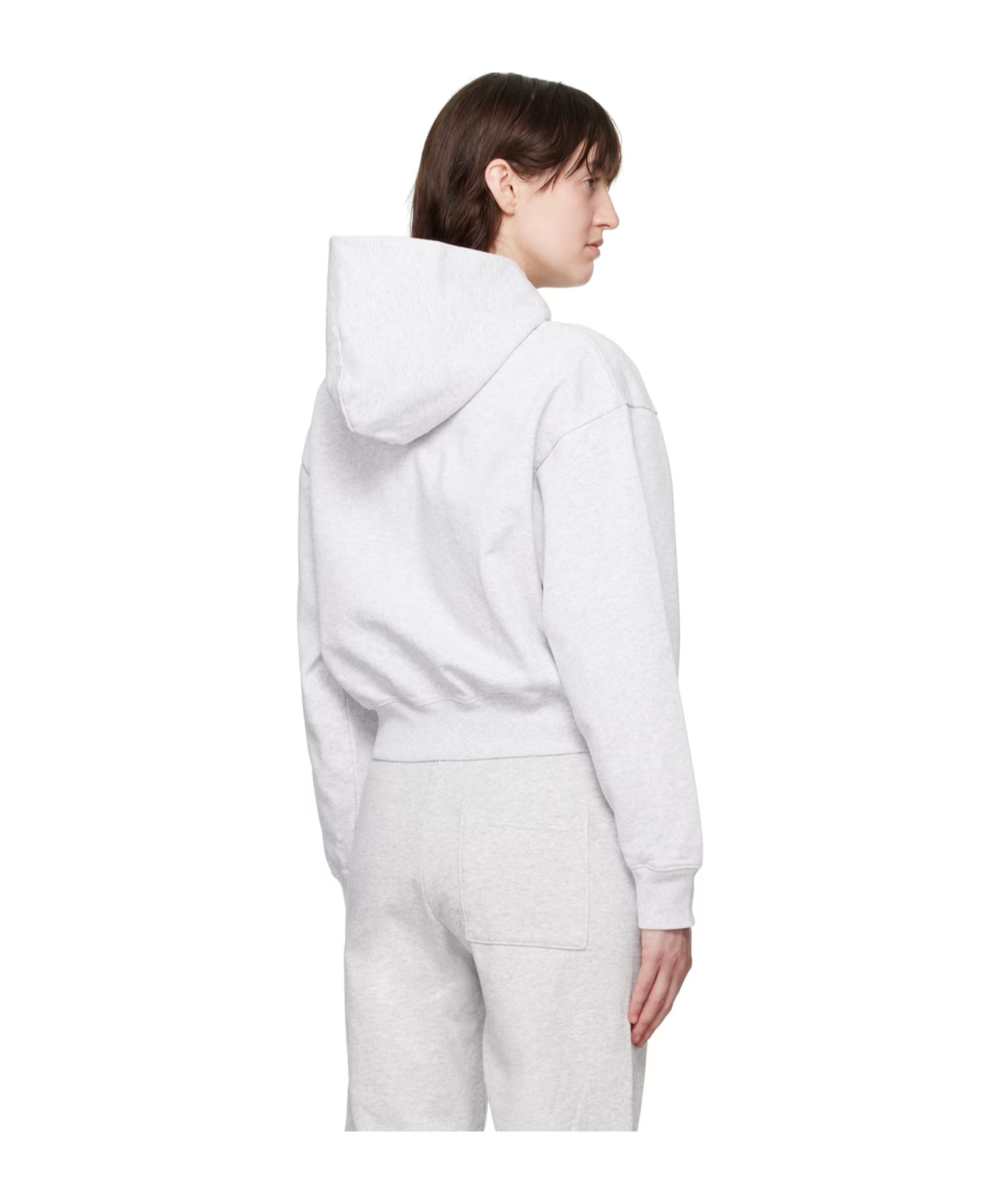 Sporty And Rich Gray Varsity Crest Hoodie In White
