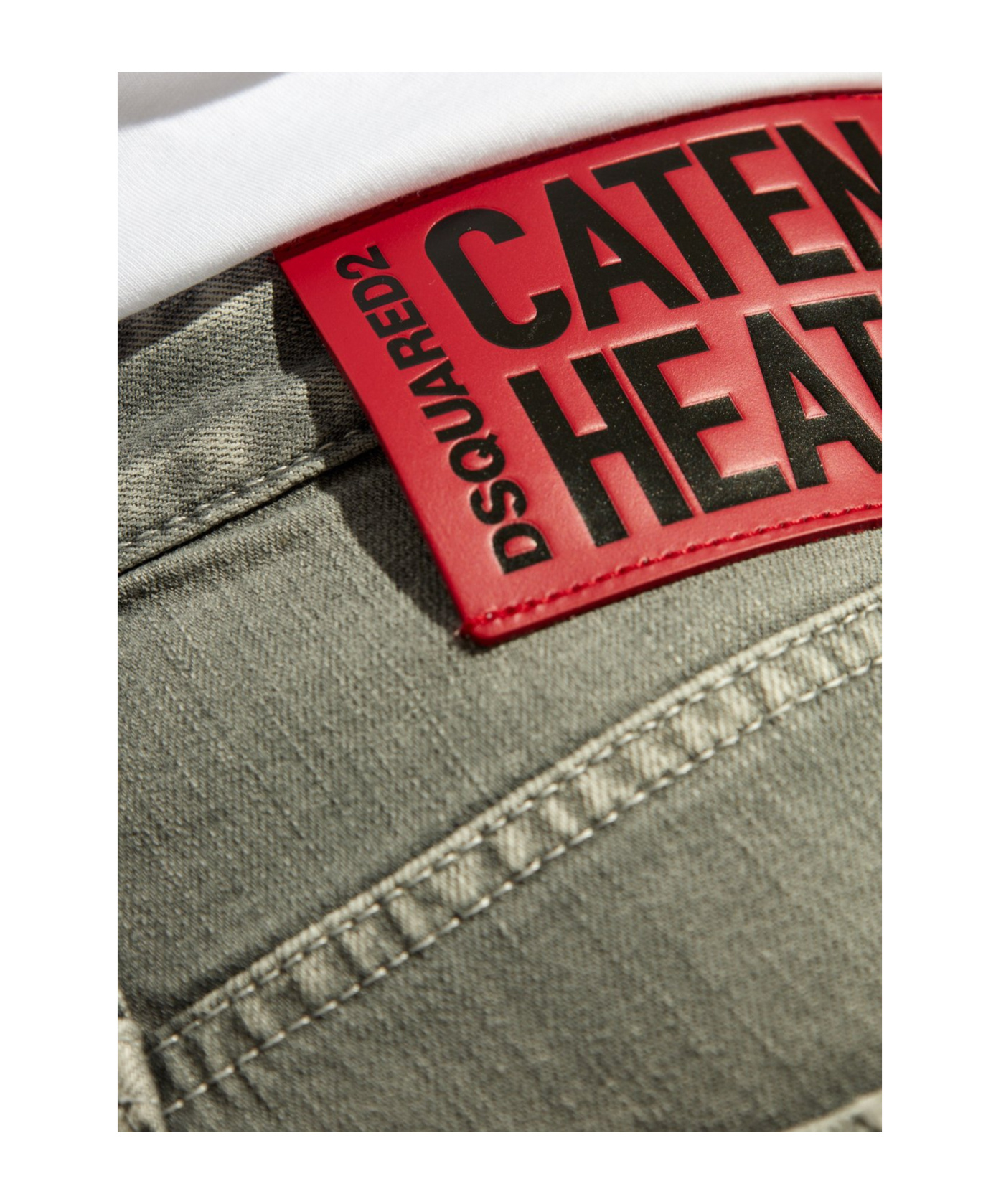 Dsquared2 Logo Patch Jeans In Gray