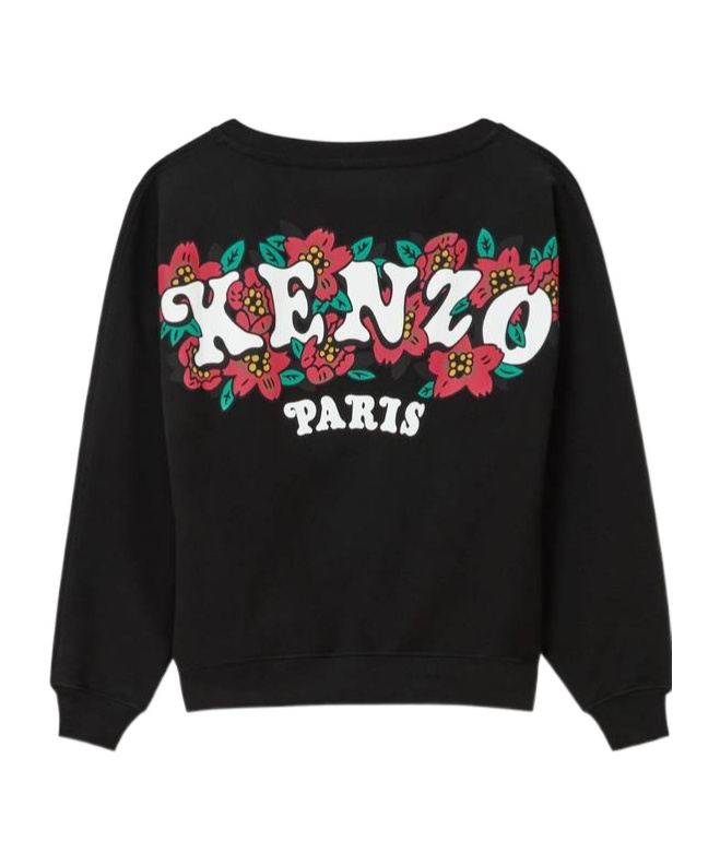 Kenzo Verdy Market Print Sweatshirt In Black