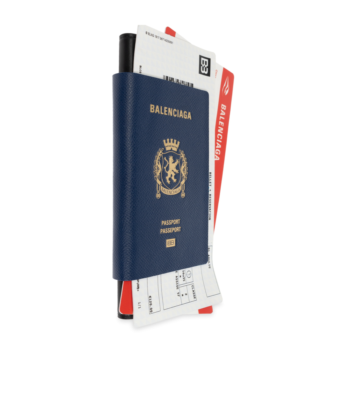 Balenciaga Passport 2 Tickets Long Wallet In Blue