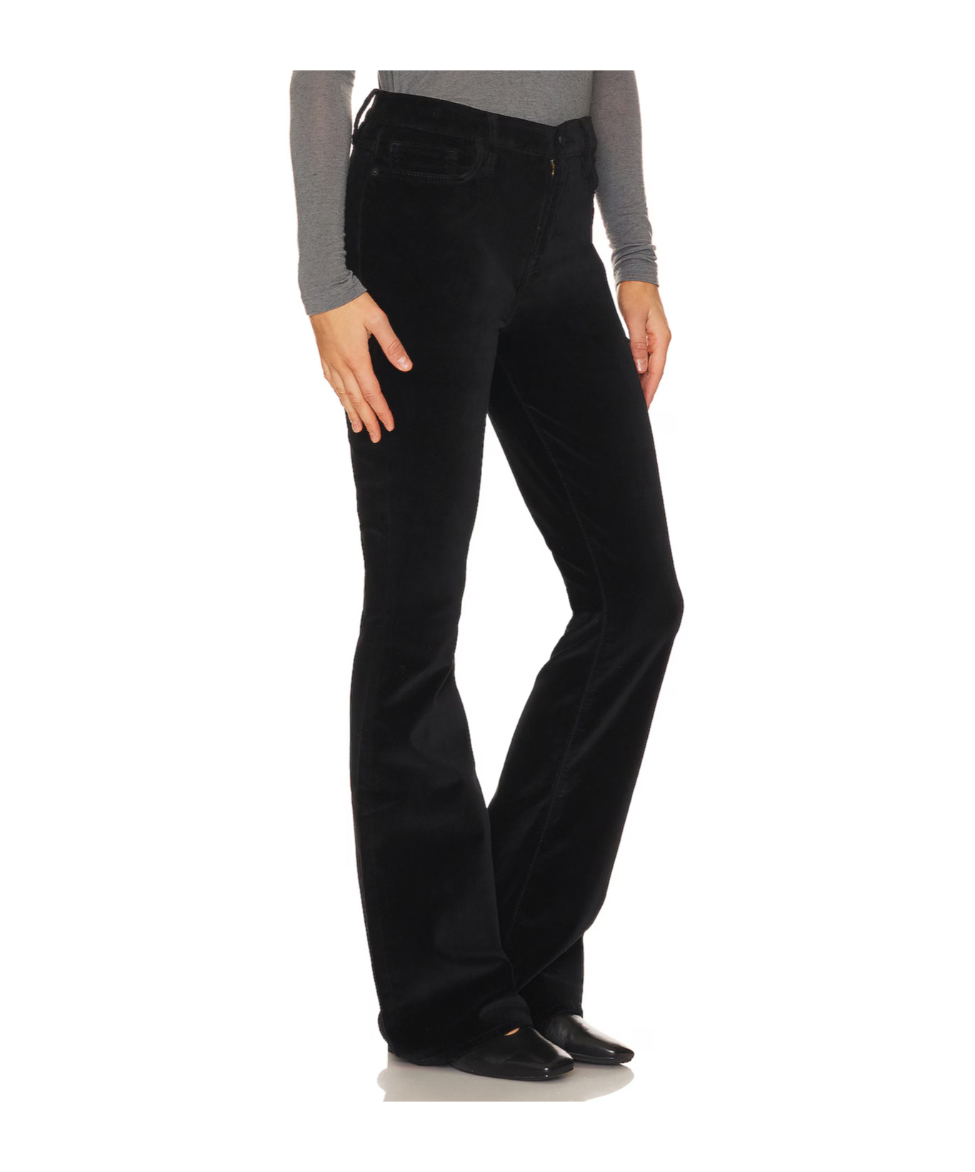 Frame High-waisted Flared Jeans In Black