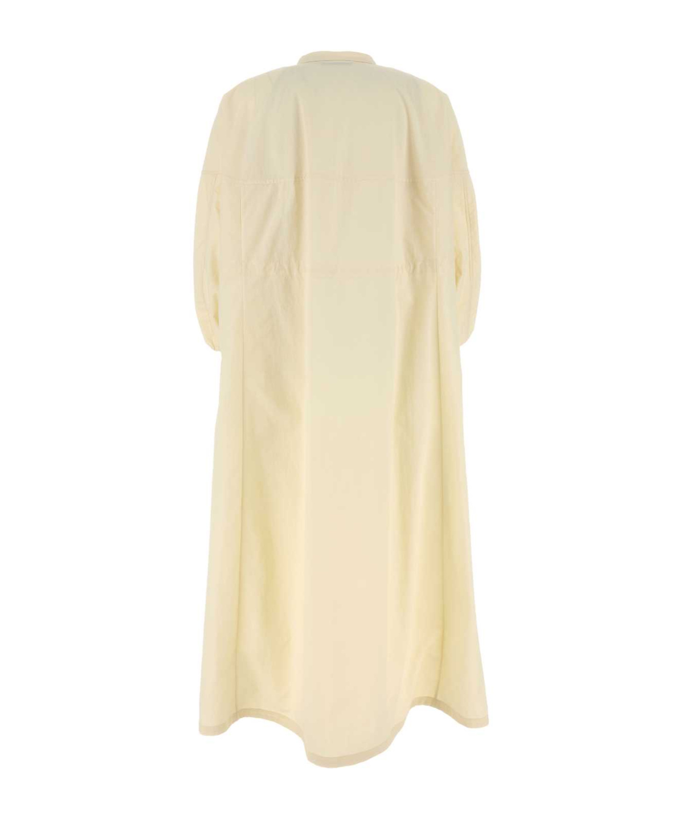Herno Drawstring Waist Crewneck Dress In Neutral