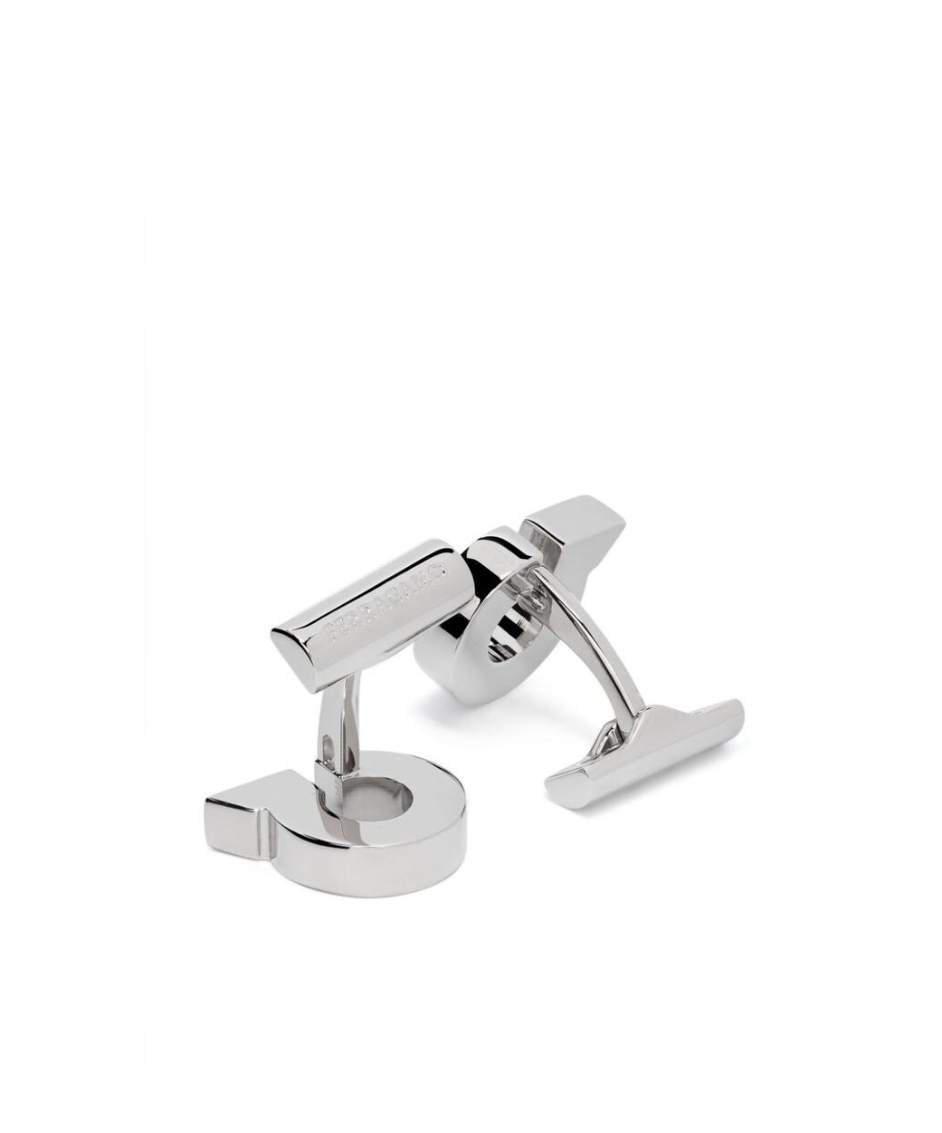 Ferragamo Gancini Polished Cufflinks In White