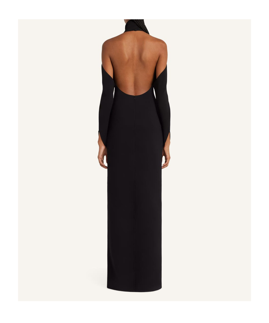 Courrèges Circle Cold-shoulder Crepe Halterneck Gown In Black