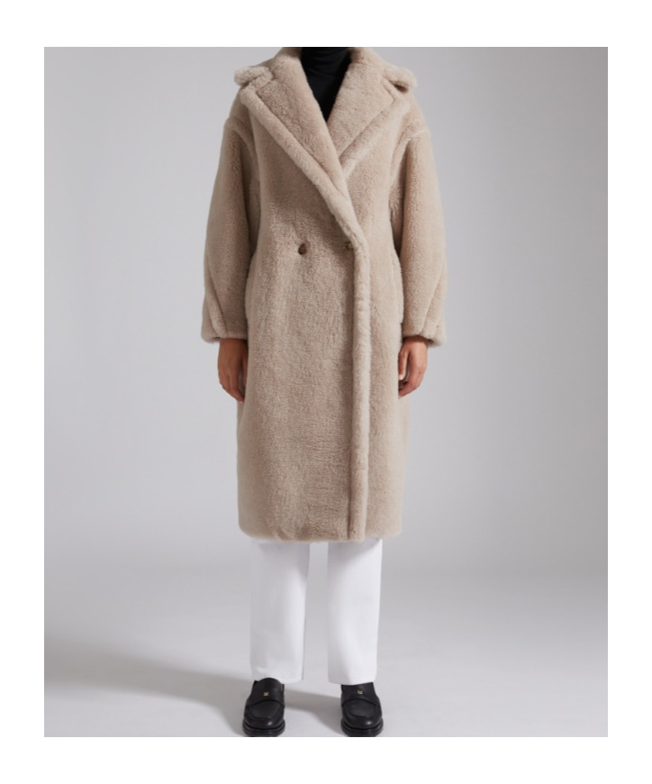 Max Mara Teddy Bear Icon Coat In Nude