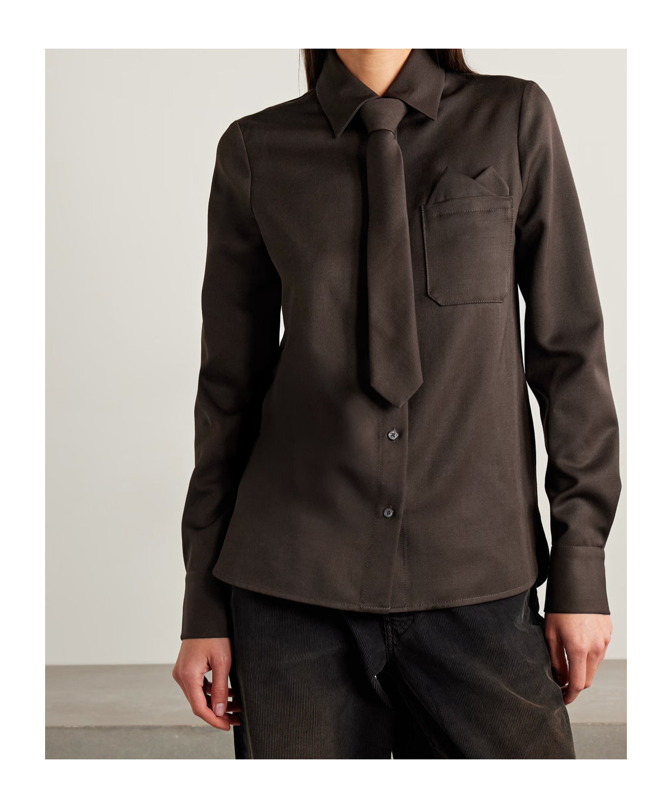 Acne Studios Long Sleeve Shirt In Brown