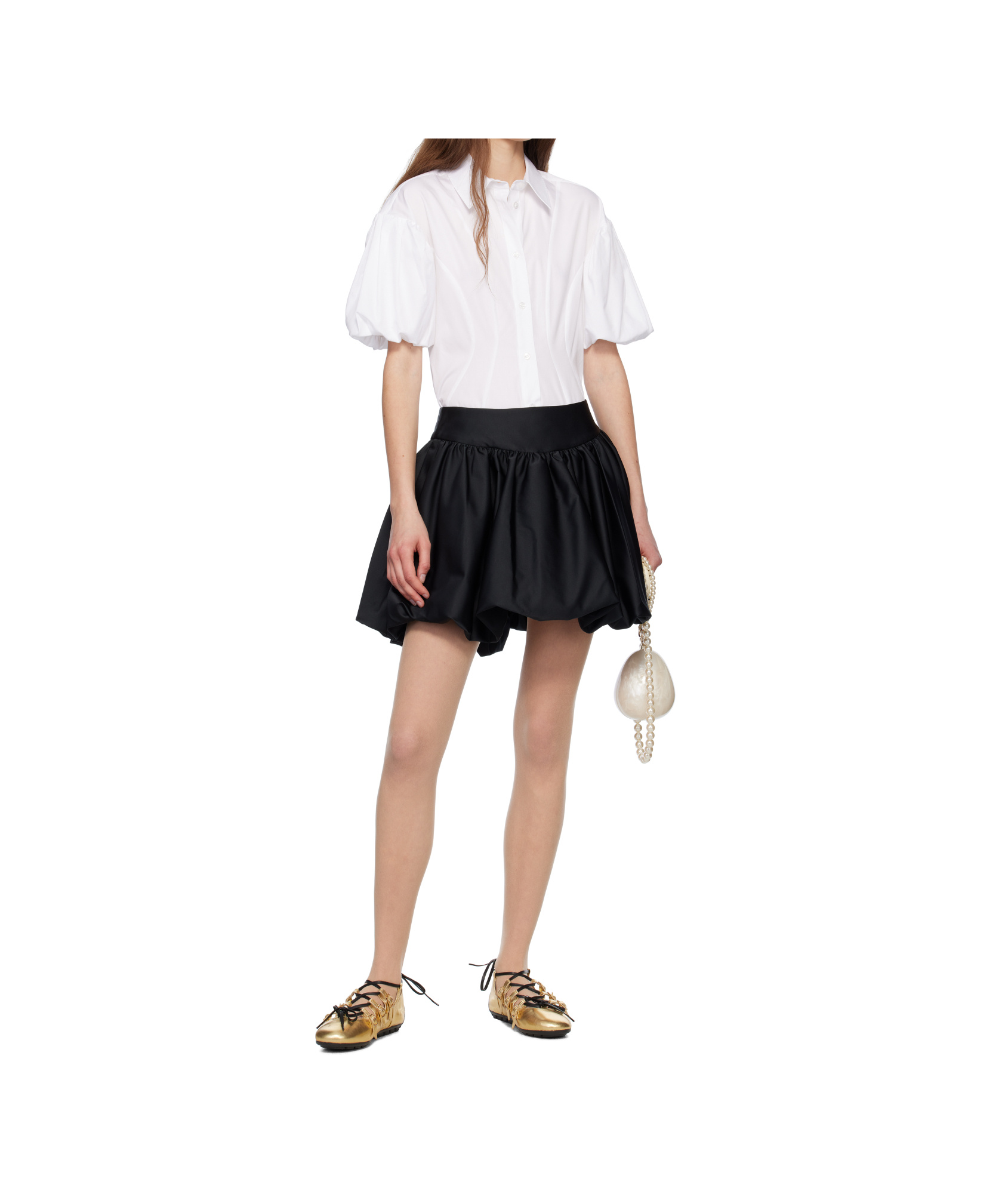 Simone Rocha Ghillie Grip Ballet Flats In Golden