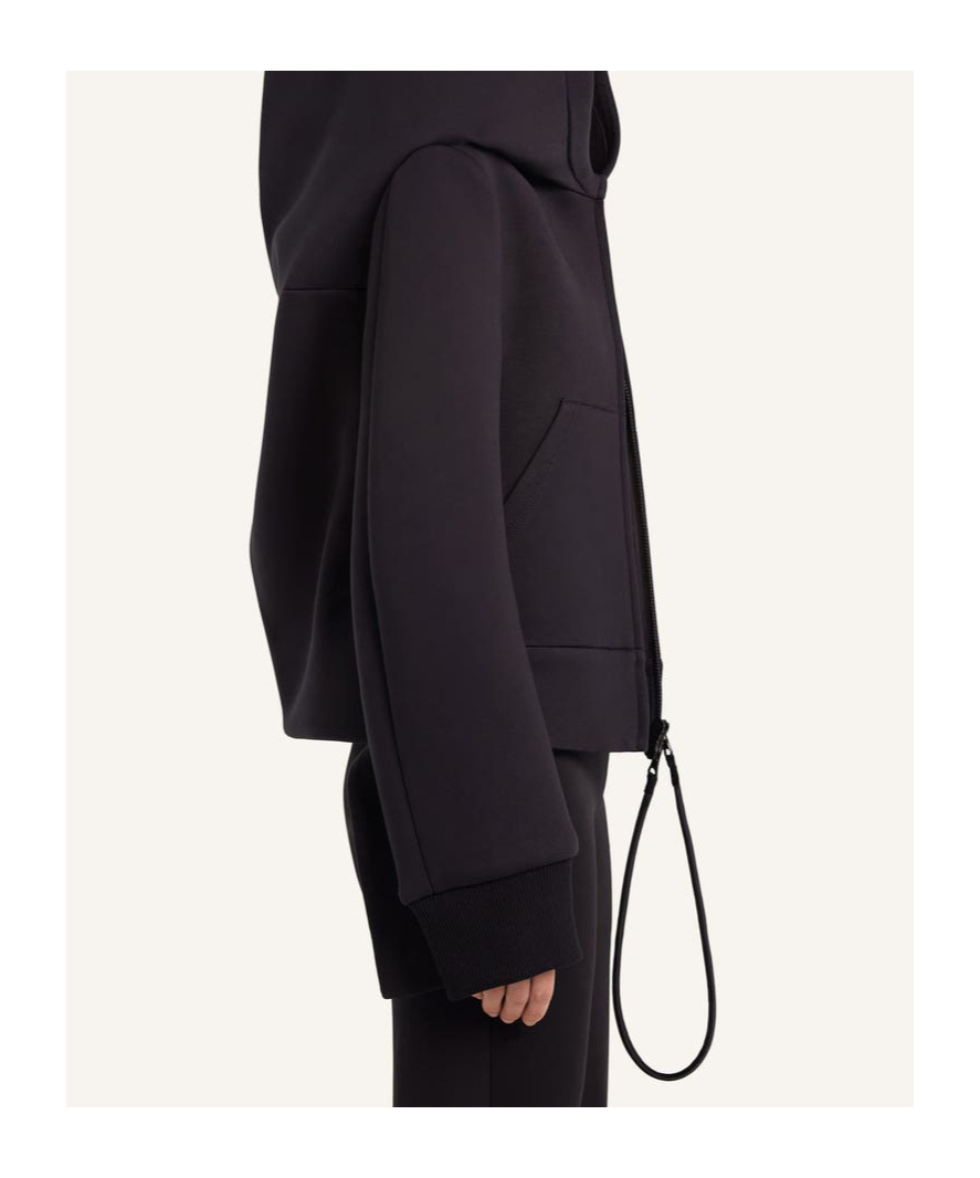 Courrèges Cocoon Bonded Cotton Blend Jacket In Brown