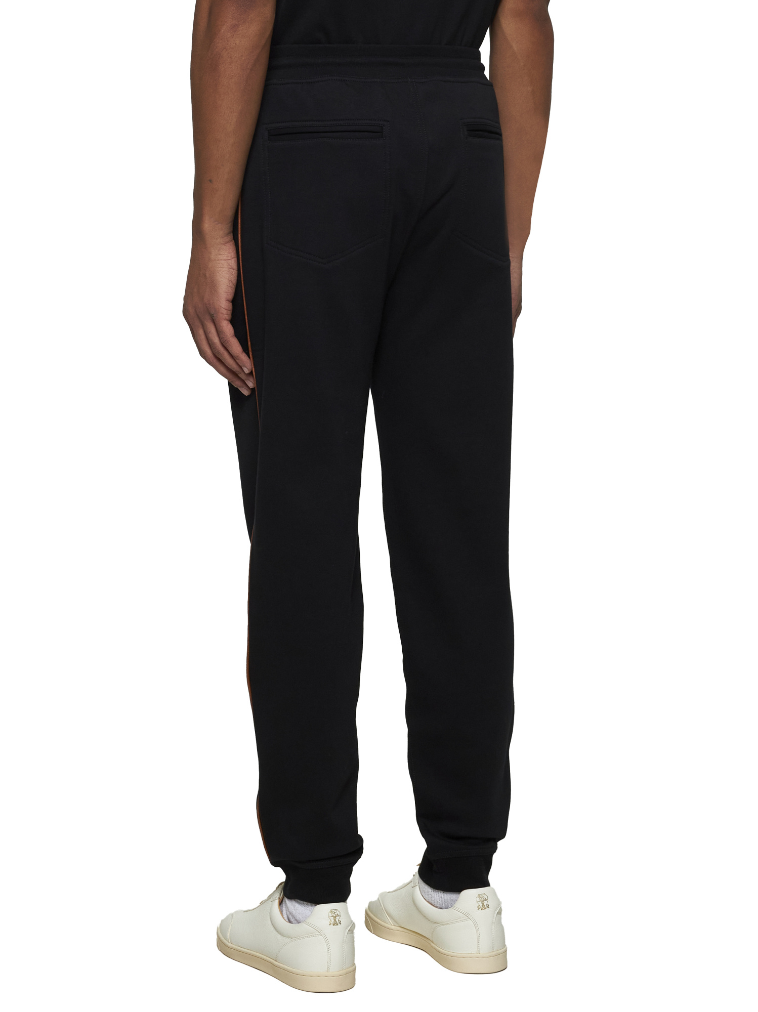 Brunello Cucinelli Men Black Techno Cotton Fleece Joggers In Black