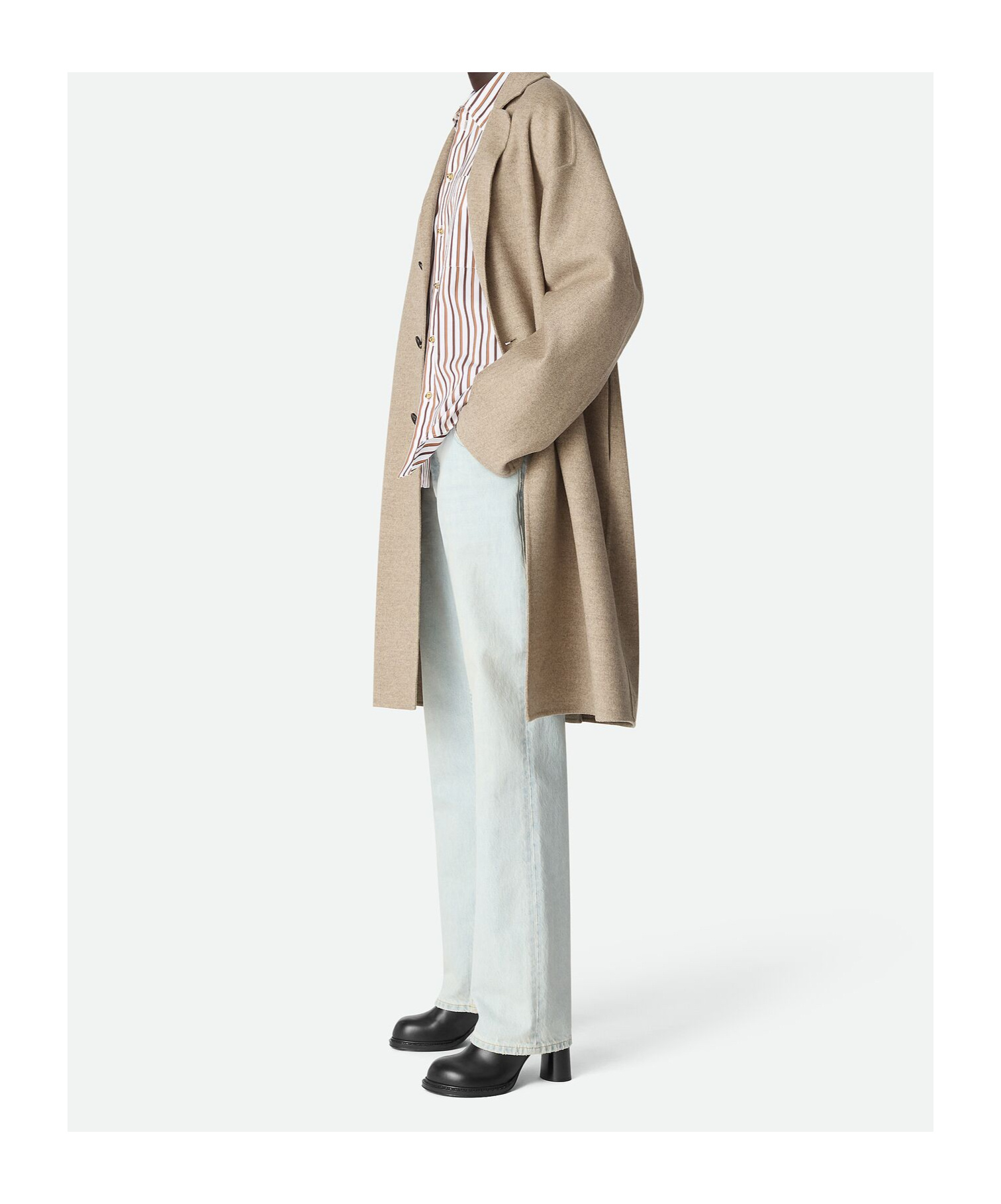 Bottega Veneta Wool And Cashmere Coat In Brown