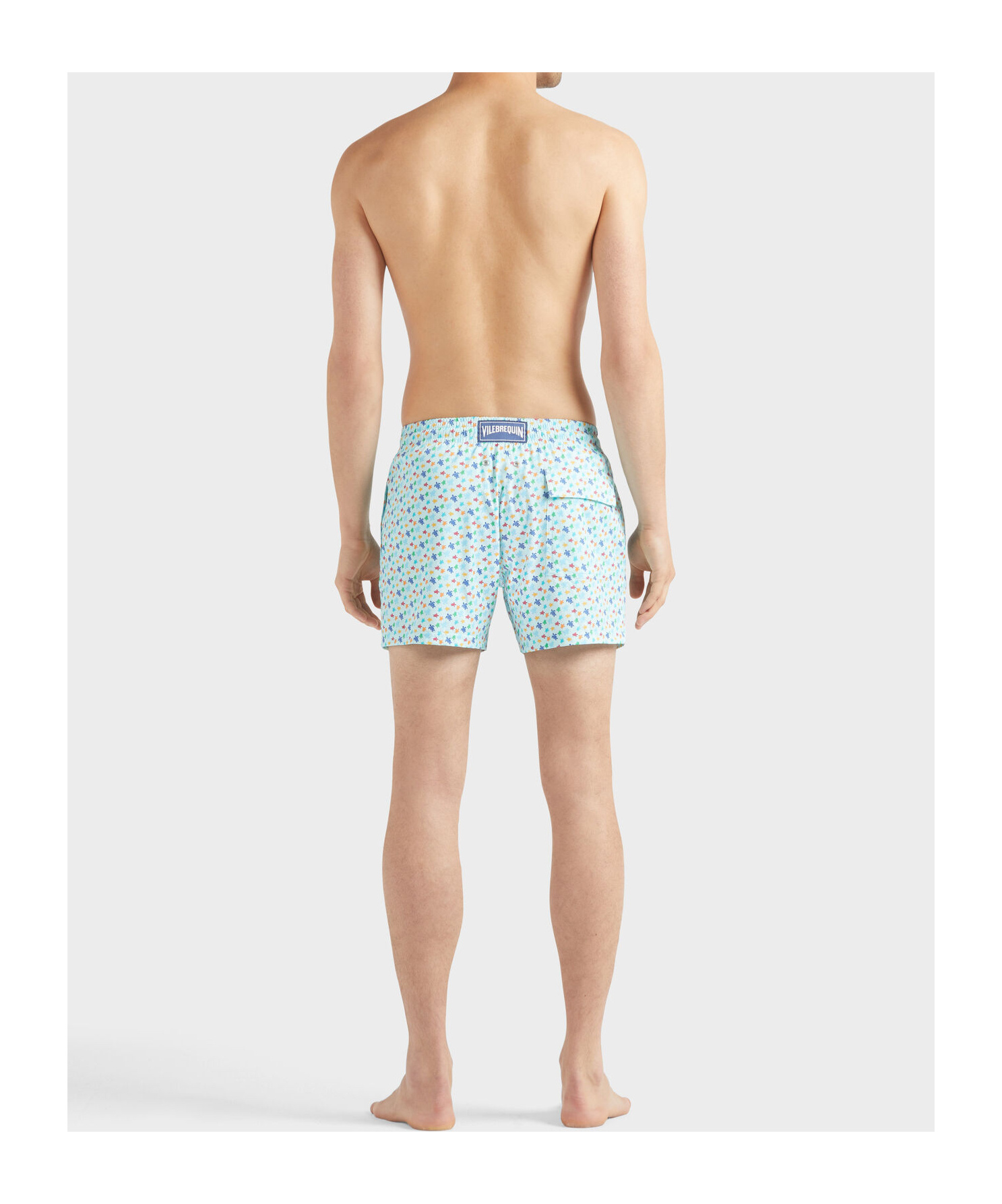 Vilebrequin Micro Ronde Des Tortues Rainbow Stretch Short Swim Shorts In Blue