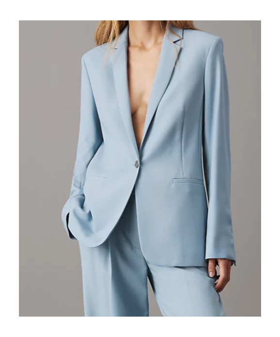 Calvin Klein Single-breasted Blazer In Blue