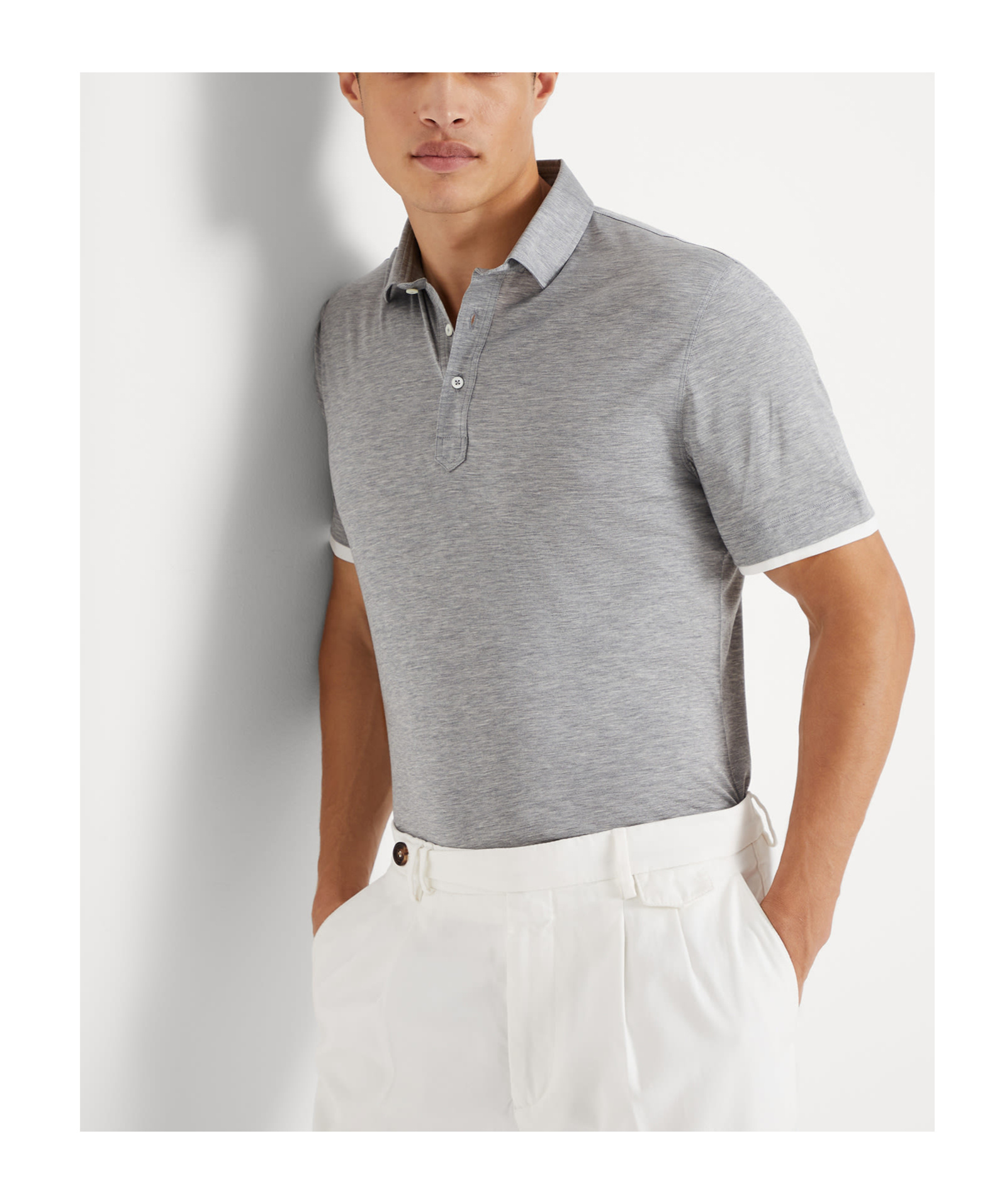 Brunello Cucinelli Layered Short-sleeved Polo Shirt In White