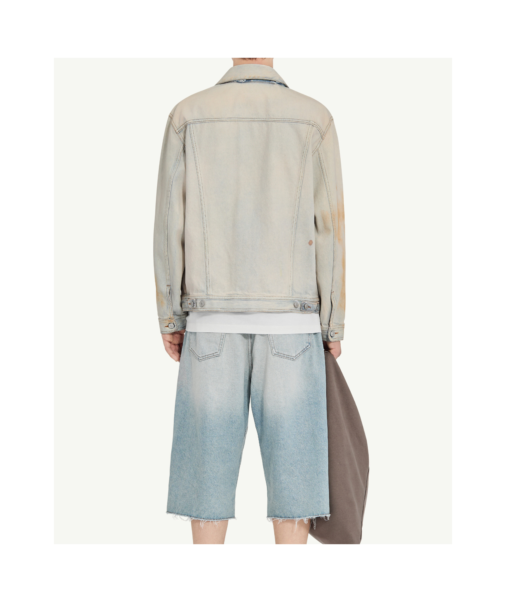 Mm6 Maison Margiela Distressed-finish Denim Jacket In White
