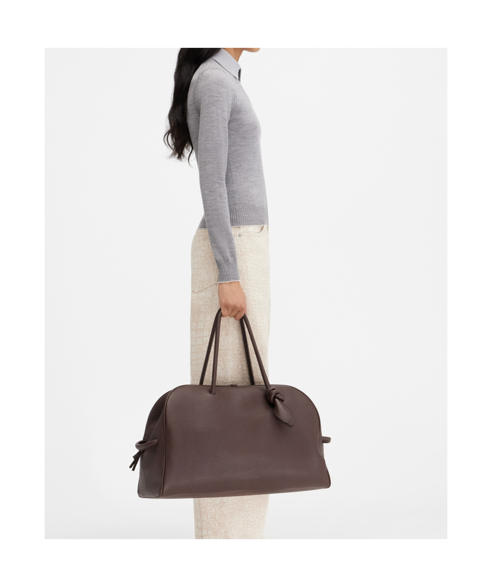 Jacquemus Lapel Long-sleeved Sweater In Gray