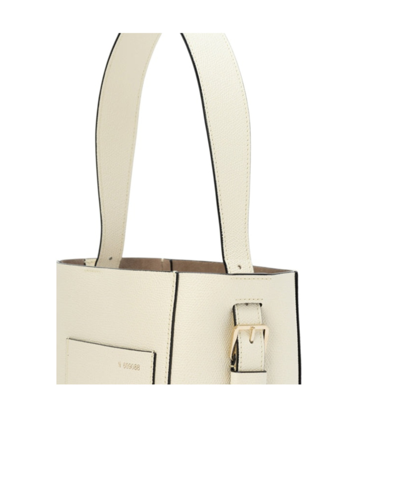 Valextra Small Bucket Bag With Seal In White