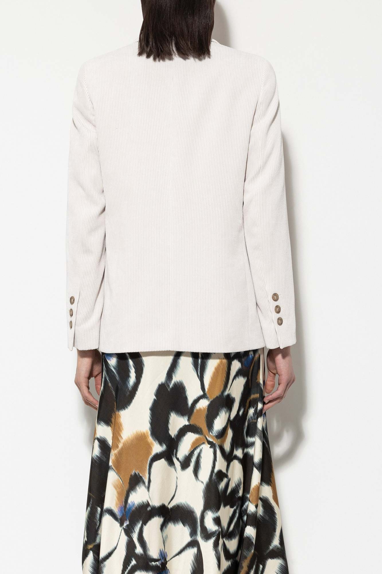 Luisa Cerano Single-button Corduroy Blazer In Eggshell