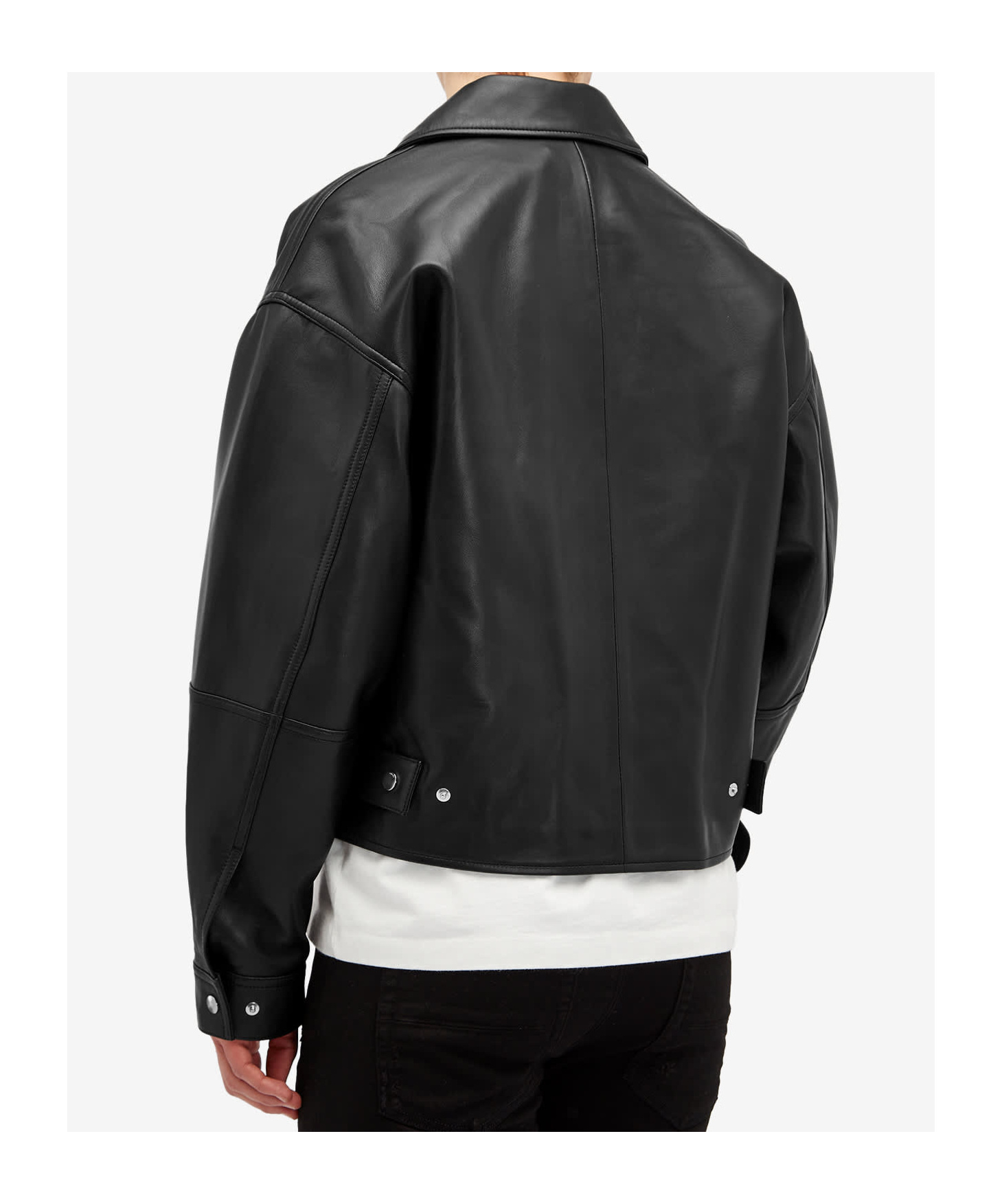 Amiri Long-sleeved Leather Jacket In Black