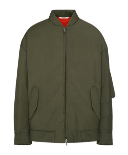 Valentino Mohair Wool Down Jacket In Green