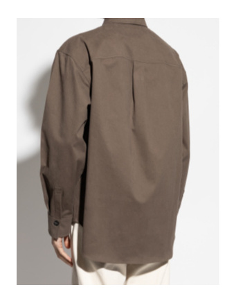 Ferragamo Oversized Button-up Shirt In Brown