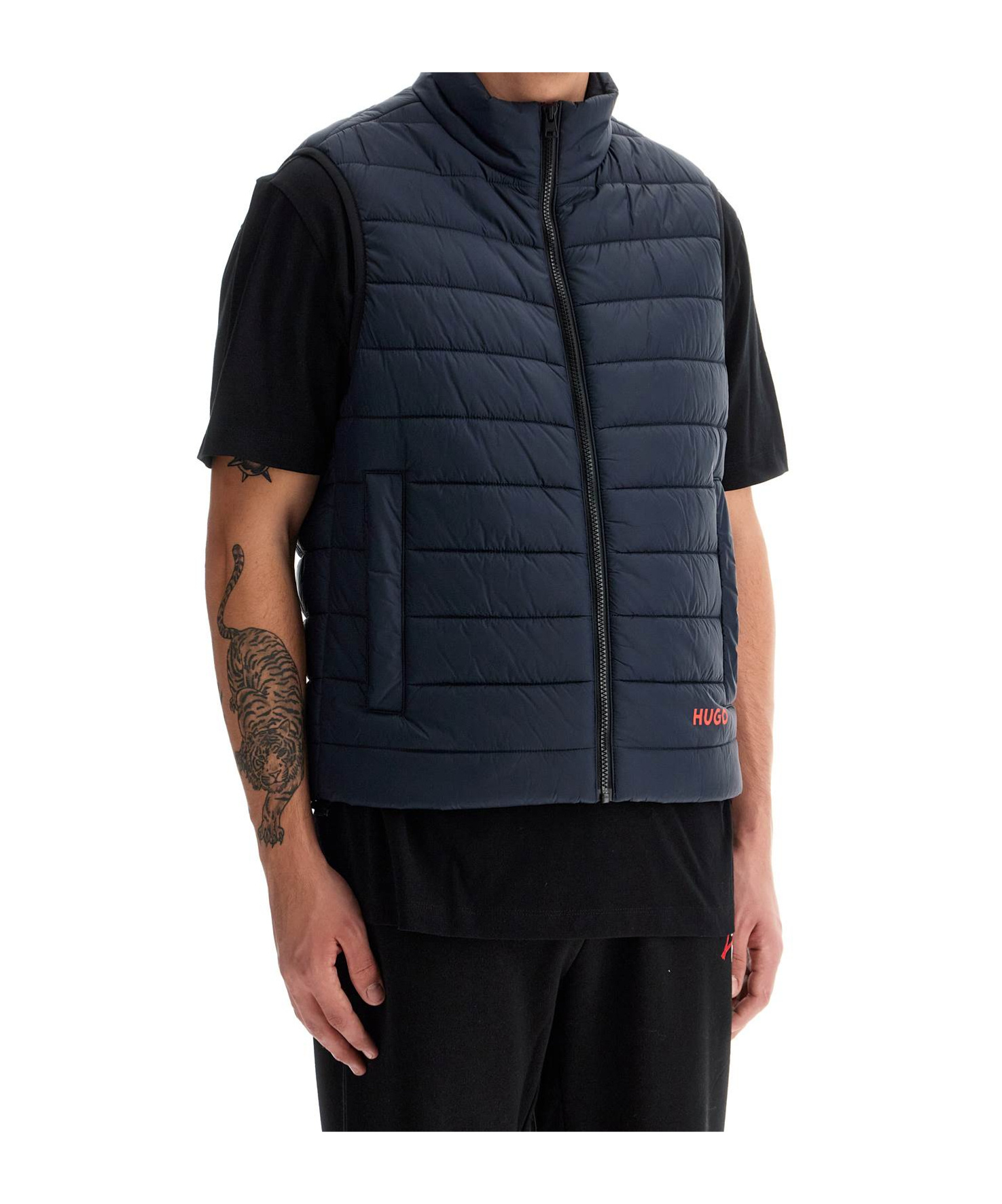 Shop Hugo Boss Brentino Zipped Gilet In Blue