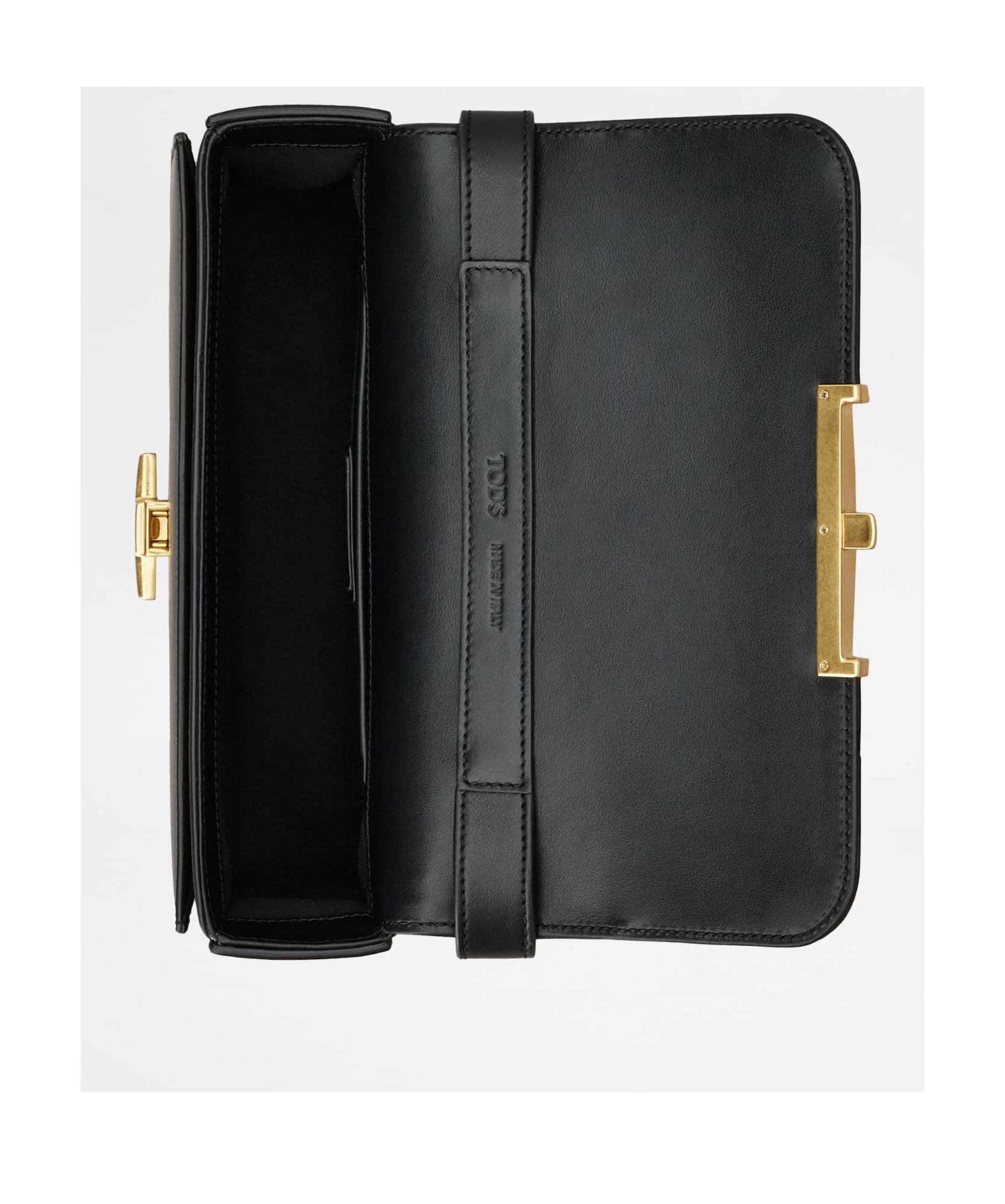 Tod's T Timeless Shoulder Bag In Micro Leather In Black