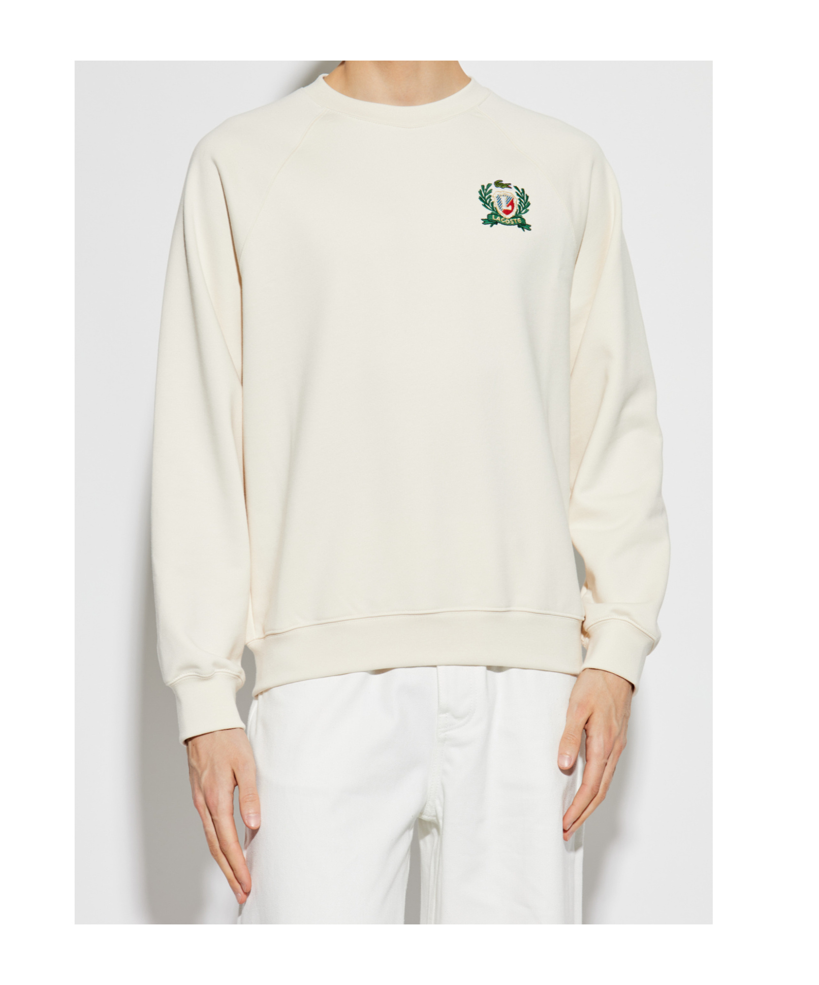 Lacoste Embroidered-emblem Sweatshirt In White