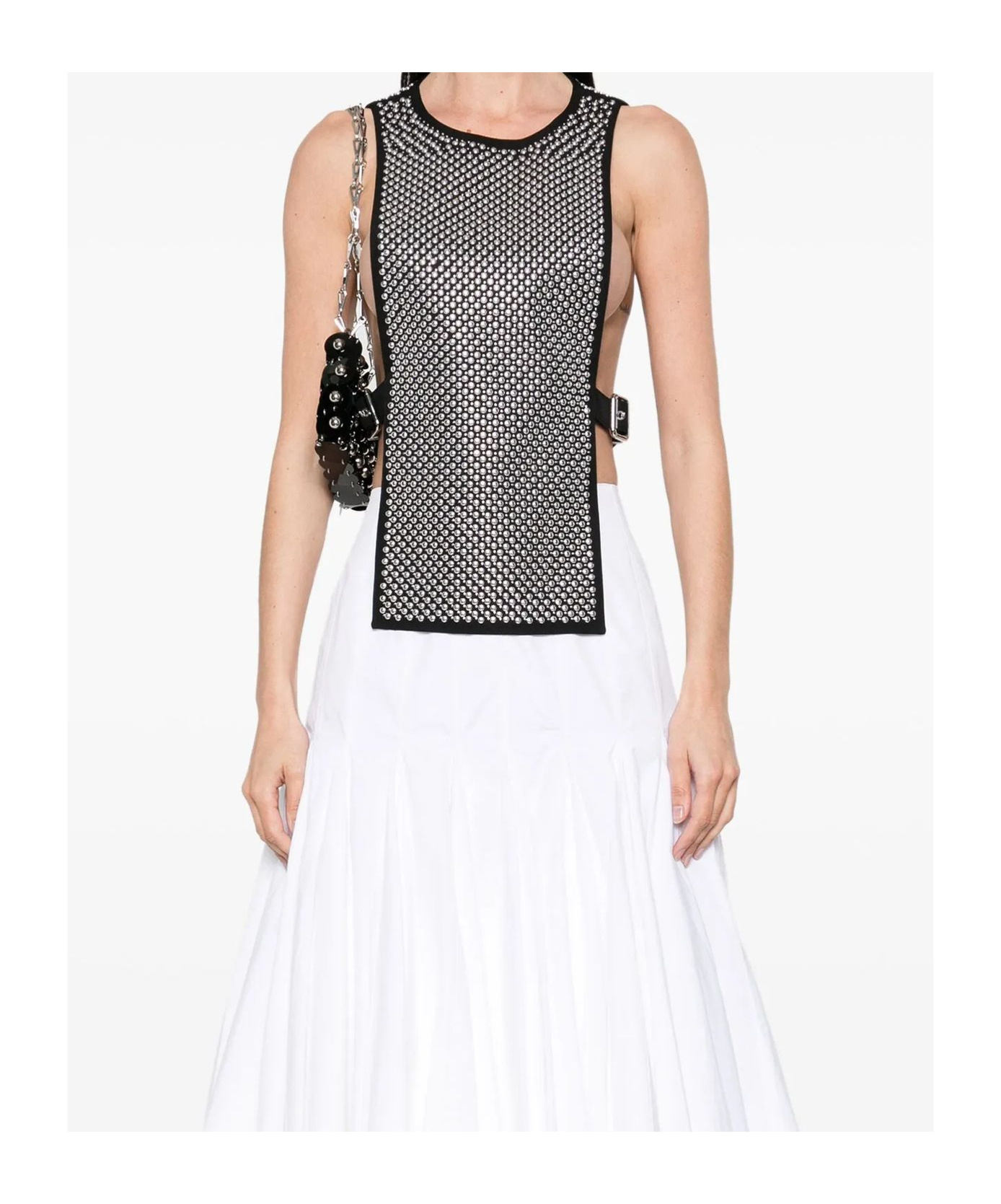 Rabanne Apron Stud-embellished Wool Top