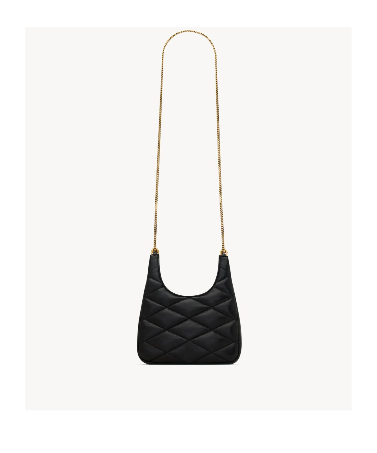 Saint Laurent Sade Mini Ysl Hobo Bag In Quilted Lambskin In Black