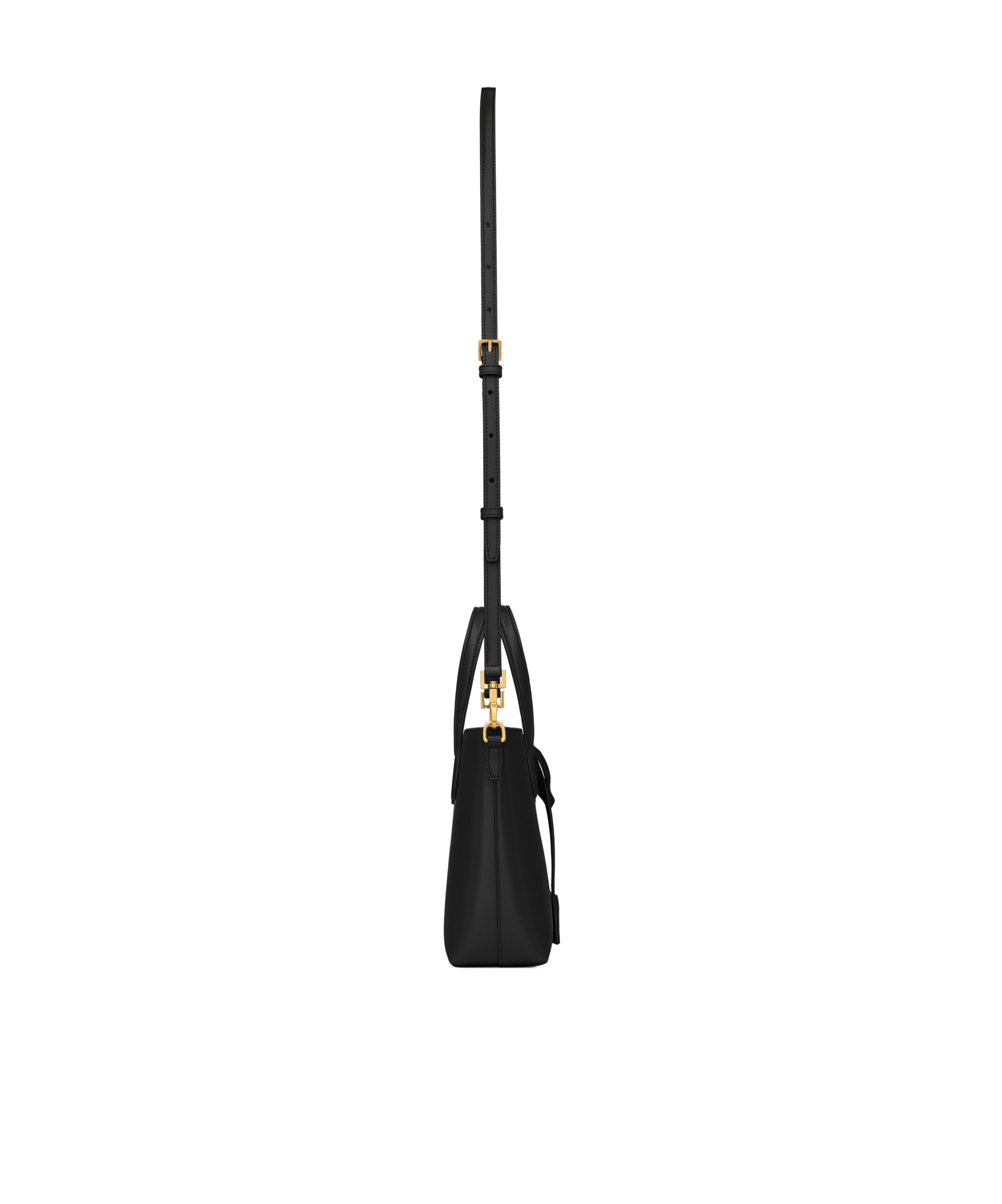 Saint Laurent Shopping Mini Leather Tote Bag In Black