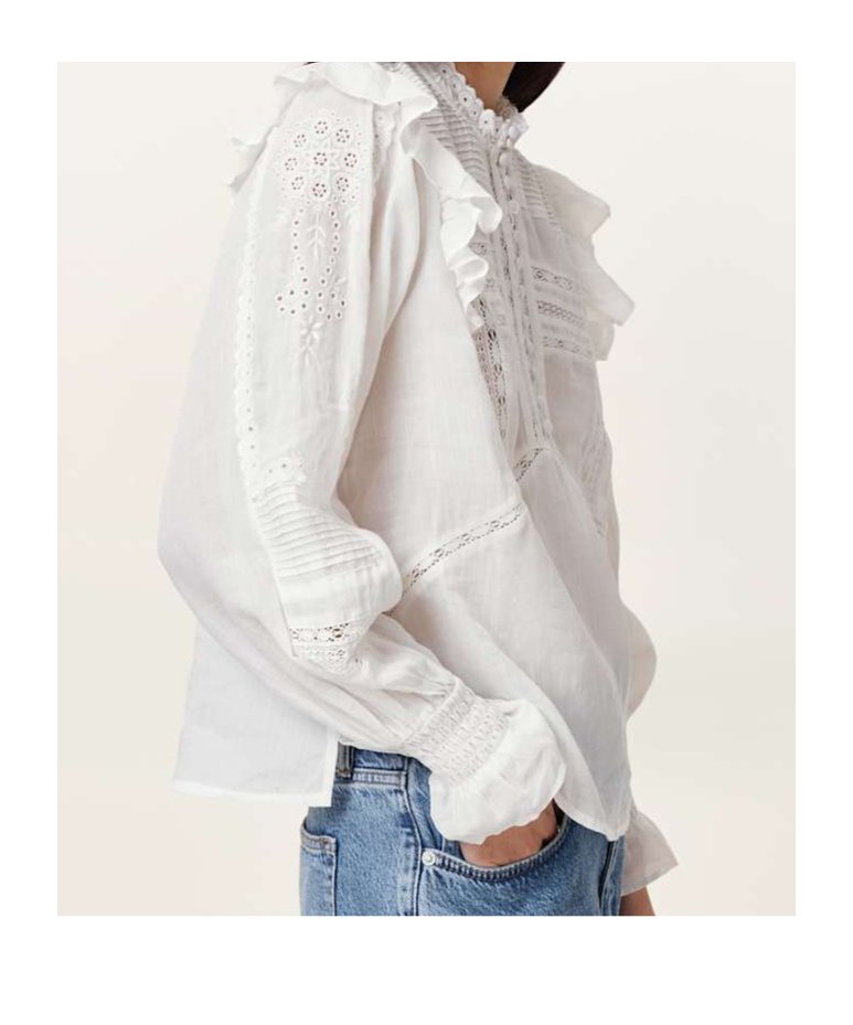 Allsaints Heather Ruffled Top In Red